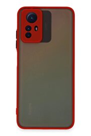 CepteToptan Xiaomi Redmi Note 12S Kılıf Montreal Silikon Kapak - Kırmızı - DROPX2154-8590