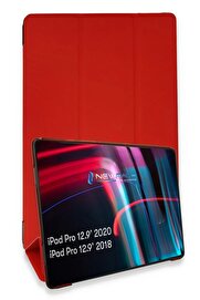 CepteToptan iPad Pro 12.9 (2021) Kılıf Tablet Smart Kılıf - Kırmızı - DROPX6897-6908