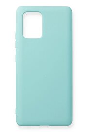 CepteToptan Samsung Galaxy A91 / S10 Lite Kılıf Nano içi Kadife Silikon - Turkuaz - DROPX2290-1011