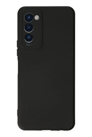CepteToptan Tecno Camon 18 Kılıf Nano içi Kadife Silikon - Siyah - DROPX4221-3207