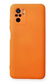 CepteToptan Xiaomi Redmi Note 10 Kılıf Nano içi Kadife Silikon - Turuncu - DROPX7288-6708