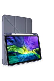 CepteToptan iPad Pro 11 (2024) Kılıf Kalemlikli Mars Tablet Kılıfı - Lila - DROPX4577-1666