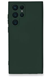CepteToptan Samsung Galaxy S23 Ultra Kılıf Nano içi Kadife Silikon - Koyu Yeşil - DROPX1475-1402