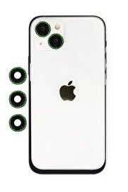 CepteToptan iPhone 14 Shine Kamera Lens - Yeşil - DROPX7364-5478