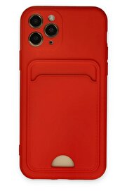 CepteToptan iPhone 11 Pro Kılıf Kelvin Kartvizitli Silikon - Kırmızı - DROPX7624-9658