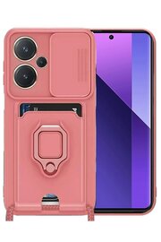 CepteToptan Xiaomi Redmi Note 13 Pro Plus Kılıf Zuma Kartvizitli Yüzüklü Silikon - Pemb - DROPX5532-2337