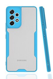 CepteToptan Samsung Galaxy A53 5G Kılıf Platin Silikon - Mavi - DROPX7308-4875