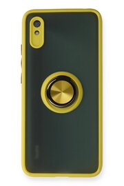 CepteToptan Xiaomi Redmi 9A Kılıf Montreal Yüzüklü Silikon Kapak - Sarı - DROPX5733-1707