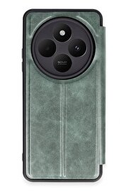 CepteToptan Xiaomi Redmi 14C Kılıf Flip Cover - Koyu Yeşil - DROPX7797-2237