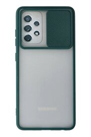 CepteToptan Samsung Galaxy A52 Kılıf Palm Buzlu Kamera Sürgülü Silikon - Yeşil - DROPX5108-5028