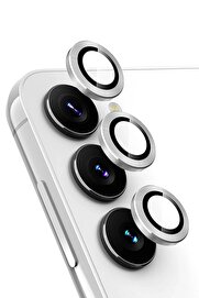 CepteToptan Samsung Galaxy A25 5G Valdez Metal Kamera Lens - Gümüş - DROPX7104-3522