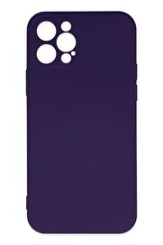 CepteToptan iPhone 12 Pro Max Kılıf Nano içi Kadife Silikon - Mor - DROPX4013-3428