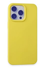 CepteToptan iPhone 15 Pro Max Kılıf Nano içi Kadife Silikon - Sarı - DROPX9929-9701