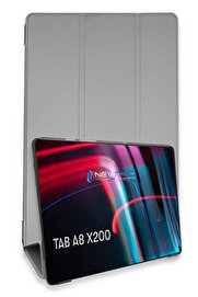 CepteToptan Samsung Galaxy X200 Tab A8 10.5 Kılıf Tablet Smart Kılıf - Gri - DROPX1692-8796