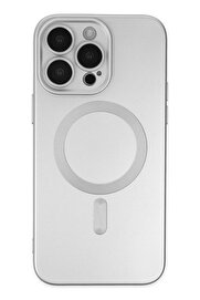 CepteToptan iPhone 13 Pro Max Kılıf Moshi Lens Magneticsafe Silikon - Gümüş - DROPX8847-1472
