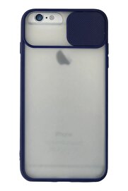 CepteToptan iPhone 6 Plus Kılıf Palm Buzlu Kamera Sürgülü Silikon - Lacivert - DROPX6880-1169