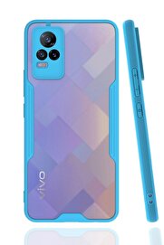 CepteToptan Vivo V21e Kılıf Platin Silikon - Mavi - DROPX4173-7723