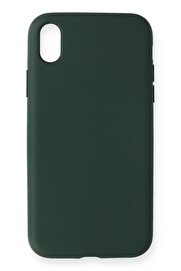 CepteToptan iPhone XR Kılıf Nano içi Kadife Silikon - Koyu Yeşil - DROPX4353-1503