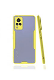 CepteToptan Vivo V21 Kılıf Platin Silikon - Sarı - DROPX6383-8406