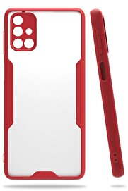 CepteToptan Samsung Galaxy M31S Kılıf Platin Silikon - Kırmızı - DROPX4468-7458