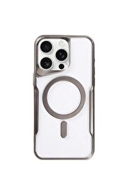 CepteToptan iPhone 14 Pro Max Kılıf Boyi Magsafe Silikon Kapak - Titan Gri - DROPX6222-9739