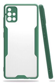 CepteToptan Samsung Galaxy A71 Kılıf Platin Silikon - Yeşil - DROPX3342-7927