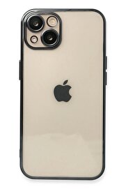 CepteToptan iPhone 13 Kılıf Lensli Silikon - Siyah - DROPX3572-9824