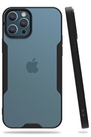 CepteToptan iPhone 12 Pro Max Kılıf Platin Silikon - Siyah - DROPX5543-2072