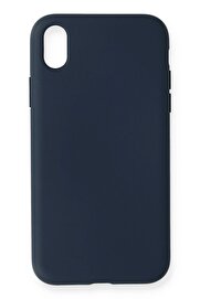 CepteToptan iPhone XR Kılıf Nano içi Kadife Silikon - Lacivert - DROPX2143-9755