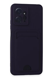 CepteToptan Xiaomi Redmi Note 12 4G Kılıf Kelvin Kartvizitli Silikon - Derin Mor - DROPX3076-6031