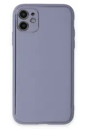 CepteToptan iPhone 12 Kılıf Coco Deri Silikon Kapak - Açık Lila - DROPX4543-3486