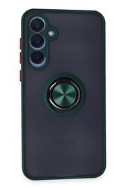 CepteToptan Samsung Galaxy A15 4G Kılıf Montreal Yüzüklü Silikon Kapak - Yeşil - DROPX2962-4688
