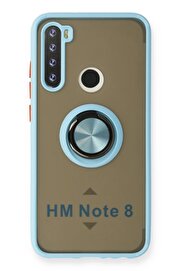 CepteToptan Xiaomi Redmi Note 8 Kılıf Montreal Yüzüklü Silikon Kapak - Buz Mavi - DROPX3594-1842