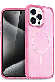 CepteToptan iPhone 14 Pro Kılıf Glow Magsafe Kapak - Pembe - DROPX1309-6711