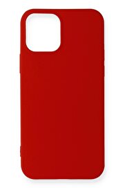 CepteToptan iPhone 12 Mini Kılıf First Silikon - Koyu Kırmızı - DROPX9049-3033