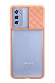 CepteToptan Samsung Galaxy M52 5G Kılıf Palm Buzlu Kamera Sürgülü Silikon - Pembe - DROPX9060-7227