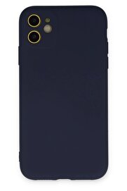 CepteToptan iPhone 11 Kılıf Nano içi Kadife Silikon - Lacivert - DROPX3953-9580