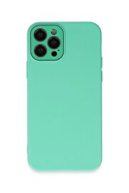 CepteToptan iPhone 12 Pro Max Kılıf Lansman Glass Kapak - Turkuaz - DROPX8490-7913