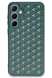 CepteToptan Samsung Galaxy A35 5G Kılıf Petek Silikon Kapak - Koyu Yeşil - DROPX1927-4339