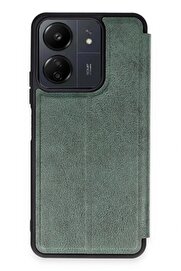 CepteToptan Xiaomi Redmi 13C Kılıf Flip Cover - Koyu Yeşil - DROPX4741-7306