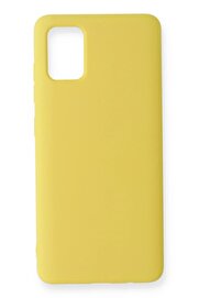 CepteToptan Samsung Galaxy A51 Kılıf Nano içi Kadife Silikon - Sarı - DROPX8774-1490