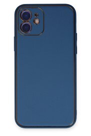 CepteToptan iPhone 12 Kılıf Coco Deri Silikon Kapak - Açık Mavi - DROPX7210-4927