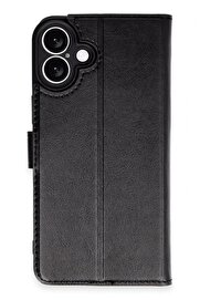 CepteToptan iPhone 16 Kılıf Trend S Plus Kapaklı Kılıf - Siyah - DROPX5053-7081