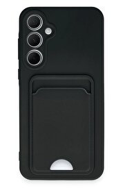 CepteToptan Samsung Galaxy A35 5G Kılıf Kelvin Kartvizitli Silikon - Siyah - DROPX4990-8958