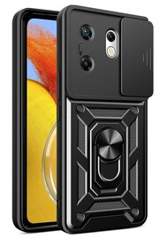 CepteToptan İnfinix Zero 30 4G Kılıf Pars Lens Yüzüklü Silikon - Siyah - DROPX6794-5096