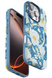 CepteToptan iPhone 16 Pro Flower Series Magsafe Kapak - Mavi - DROPX7502-7211