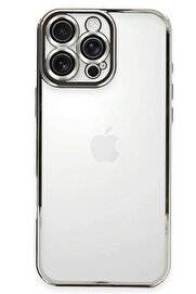CepteToptan iPhone 16 Pro Kılıf Lensli Silikon - Gümüş - DROPX4279-3139