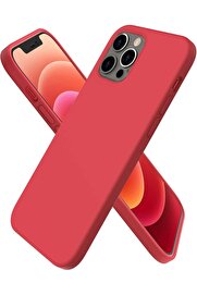 CepteToptan iPhone 12 Pro Kılıf First Silikon - Kırmızı - DROPX1925-8791