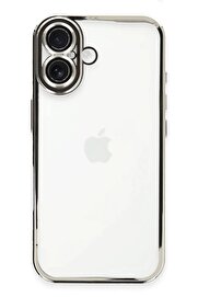 CepteToptan iPhone 16 Kılıf Lensli Silikon - Gümüş - DROPX6006-4826