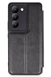CepteToptan Vivo V30 Lite 4G Kılıf Flip Cover - Siyah - DROPX6974-6626